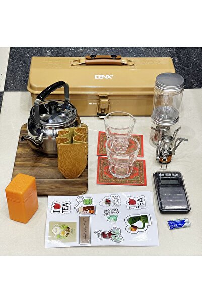 Generic Foldable 14-in-1 Compact Tea Kit with Kettle, Cups & Accessories – Tr...