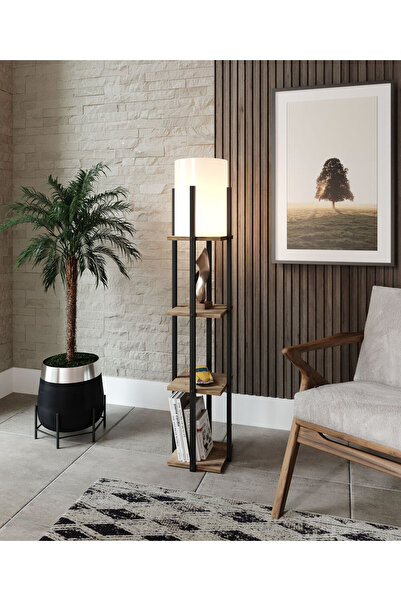Asir Nora SRC Floor Lamp, Black Wood