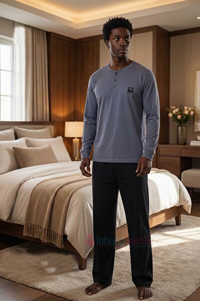 lohusahamile Plus Size Men's Dad Pajama Set