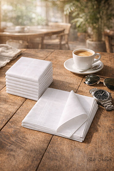 Hepsine Rakip Set de 12 batiste pentru bărbați, 40x40 cm, bumbac Mirfatih