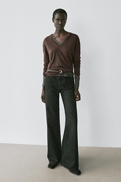 Massimo Dutti İpek ve yün karışımlı triko kazak