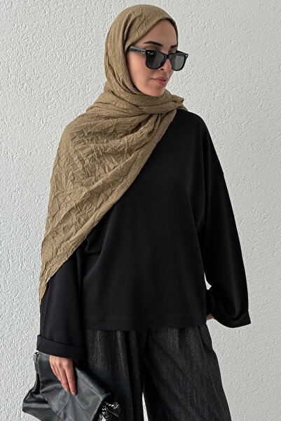 AKALA bumbac 100% supradimensionat guler rotund Swea pentru femei cu mâneci l...