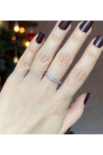 GOX 5-Piece Baguette Stone Minimal Ring