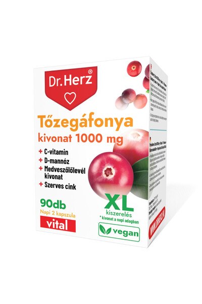 Dr Herz Cranberry Extract + Vitamin C + D-Mannose + Zinc Capsules 120 pcs