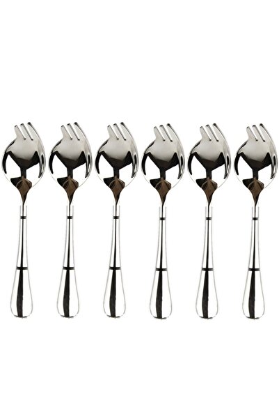 Culinaro Set of 6 UNI spaghetti/noodle spoons/forks, stainless steel, spork