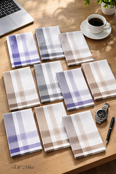 Hepsine Rakip Set de 12 batiste pentru bărbați, 40x40 cm, bumbac Mirfatih