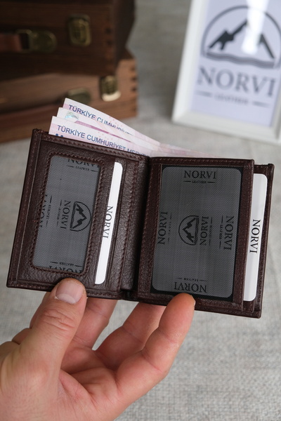Norvi Leather Genuine Leather Wallet with Coin Compartment 1288