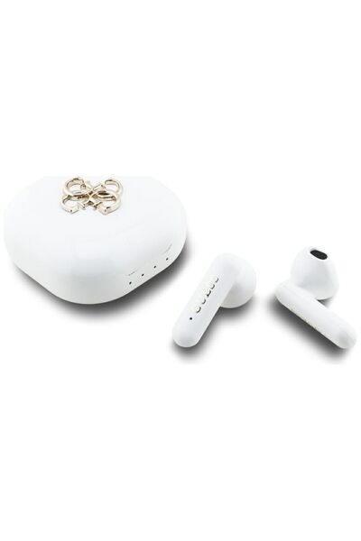 REDz Accessories Căști wireless TWS Guess 4G cu logo metalic, albe