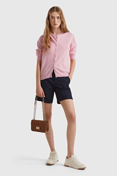 United Colors of Benetton Pink Melange Women's / Girls' Bn_Bike Collar 100% M...