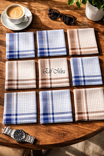 Hepsine Rakip Set de 12 batiste pentru bărbați, 40x40 cm, bumbac Mirfatih
