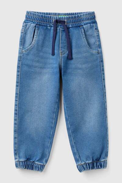 United Colors of Benetton Pantaloni din denim decolorat pentru bărbați, model...