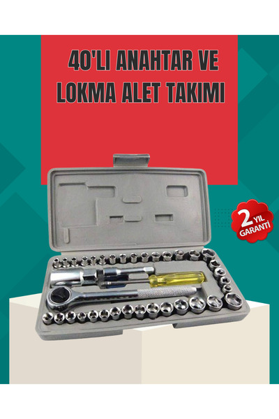 Genel Markalar Çok Amaçlı 40 Parça Lokma Anahtar Takımı Korozyona Dayanıklı Ç...