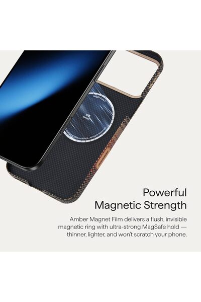 PITAKA جراب لهاتف آيفون 17 برو، جراب مغناطيسي مصنوع من ألياف الأراميد مع تحكم...