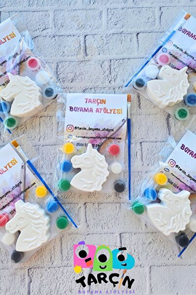 TARÇIN BOYAMA ATÖLYESİ Eğitici Etkinlik Unicornuc 5 Obje 5 Fırça 5 Boya