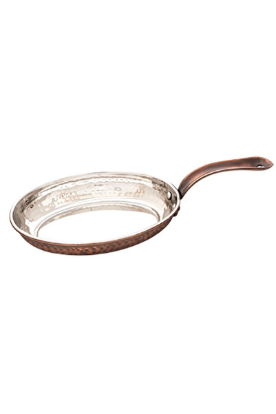 Raki Oval frying pan with ANTIQUE relief made of stainless steel with copper ...