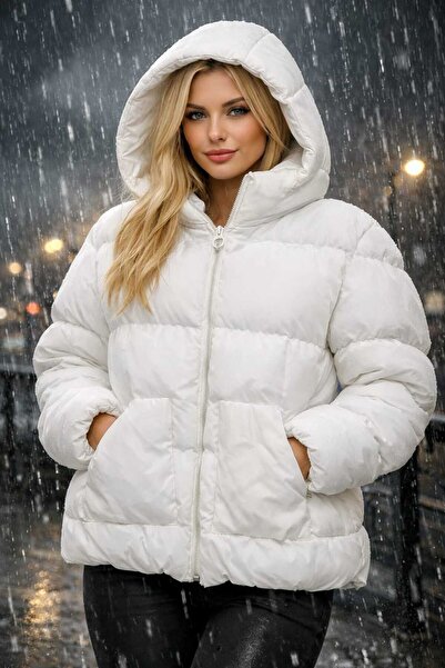 LUXON COLLECTION KADIN ÖNDEN CEPLİ ŞIK GİYİM MONT