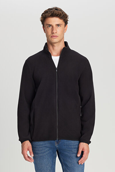 AC&Co / Altınyıldız Classics Мъжка черна антипилинг, непилинг, стандартна кро...