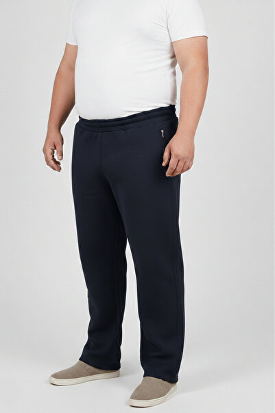 balkonda Men's Sweatpants 3 Thread Oversized Large Size Stretchy Cuffed Leg