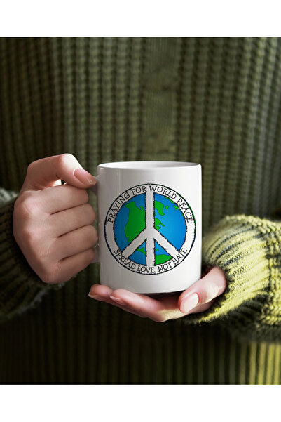 Darkia World Peace World Peace Design Printed Gift Porcelain Mug