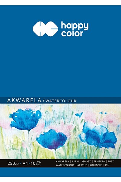 HAPPY COLOR Bloc desen, pentru acuarele, A4, 250gsm, 10 coli,