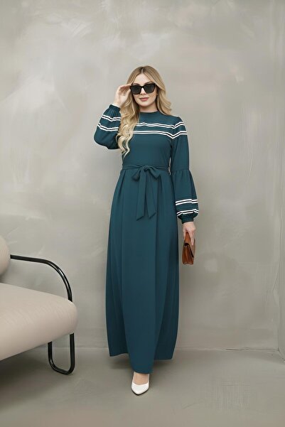 ISTANBUL STYLES Women's Elegance Striped Long Blue Dress - New Season
