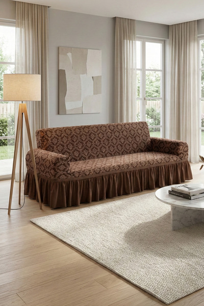 kutlale Jacquard 3-Seater Ottoman Pattern Armchair, Sofa, Sofa Bed Cover, wit...