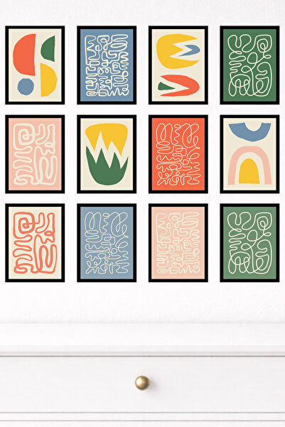 UNT Set de pictură murală modernă cu aspect de cadru din 12 piese – 15x20 cm ...