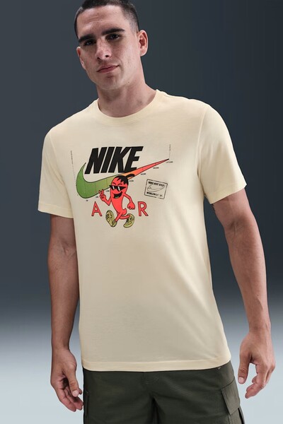 Nike Tricou Med GFX Swoosh Graphic tricou Bej pentru bărbați cu design grafic...