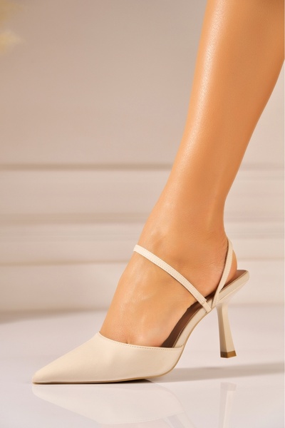 Joana Beige Textile Women's Heels Size 41 Trendy Style