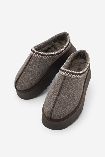 Marjin Women's Fur Lined Thick Sole Closed Front Daily Winter Slippers Furent...