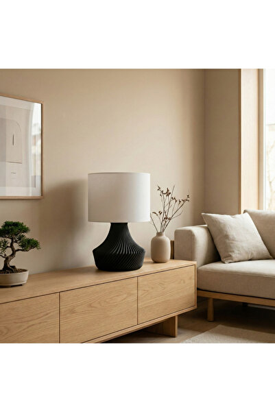 LightNis Lampă de dormitor cu abajur alb, 40 cm, compatibilă cu bec LED 220V