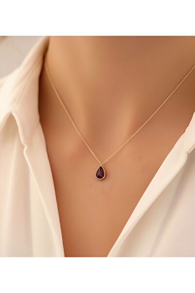kuyumcu nurettin 1.20 gr (GRAM) Kırmızı Damla Hayalet Kolye 14 Ayar Altın 45 cm