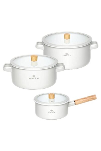 Other GERLACH Natur Enamel 6-piece enameled pot set, white