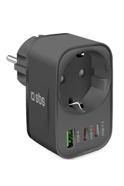 Other Încărcător de perete SBS 30W cu priză 2xUSB-C, 1xUSB-A negru