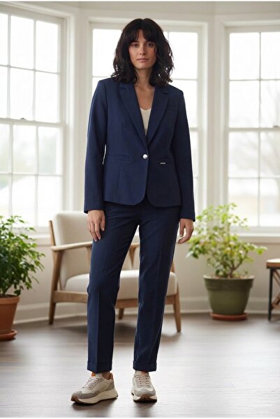 Roosbutik Kadın Klasik Blazer Ceket ve Kumaş Pantolon Takımı