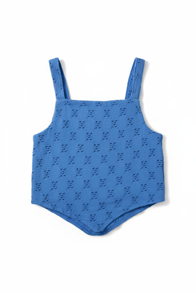 SONGÜLBERİK Girl's Lace Strap White Crop