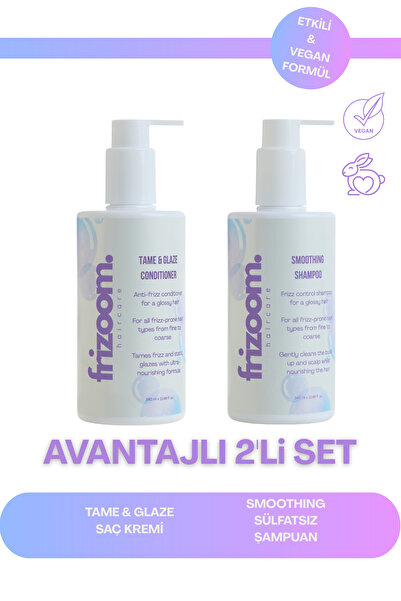Frizoom Avantajlı 2’li Set – Elektrikleme Karşıtı Parlaklık Veren Şampuan ve ...