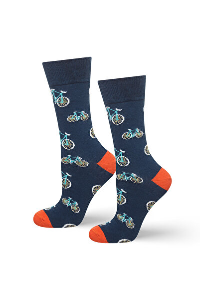 SOXO cycling socks, blue-orange, 40-45