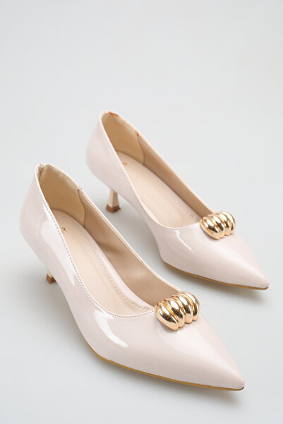 meyra'nın ayakkabıları Women's Buckle Detailed Heeled Shoes Patent Leather