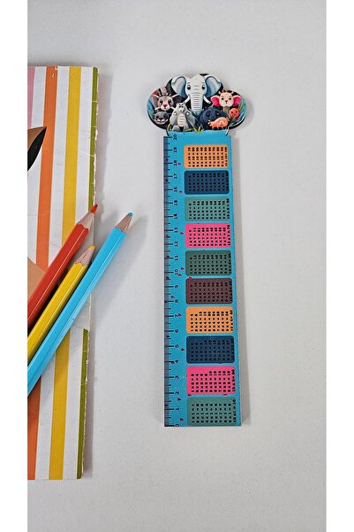 İmpivo Eğitici Çarpım Tablolu Cetvel – Hayvan Figürlü MDF Cetvel | Okul Önces...