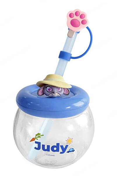 Disney Zootropolis Lisanslı Pipetli Plastik Su Kabı 600 ml (Judy)