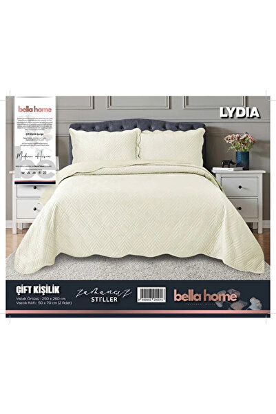 Bella Home Lydia Çift Kişilik Kadife Yatak Örtüsü