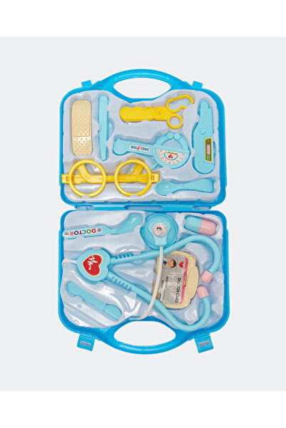 Gogo Çantalı Plastik Oyuncak Doktor Seti Mavi