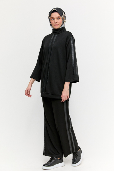 Setrms Deri Şeritli Yüksek Yaka Tunik