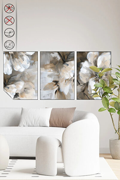 Akıllı Kağıt Statik Tutunma Özellikli Tablo - Poster Çiçek (Model- 57)