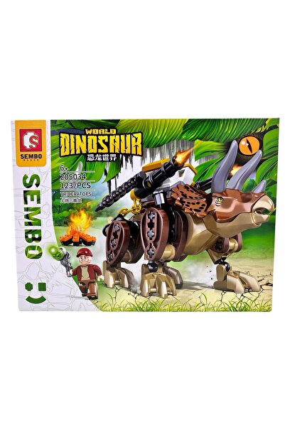 JPT Set de construcție cu dinozaur robot Triceratops, 123 de piese