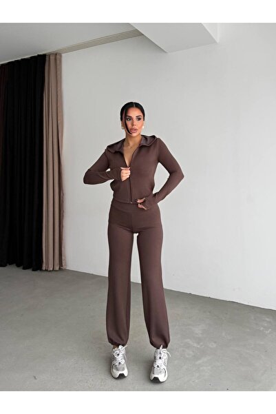 cemo Kapüşonlu Fermuarsız İkili Takım