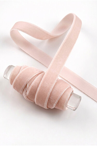 ZEYMERADE Light Powder Velvet Ribbon 1cm 5m, Bride, Groom, Bohça, Engagement,...