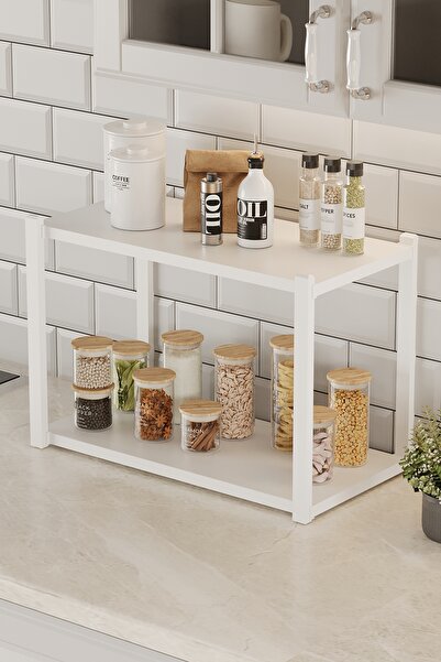 Tedarikcenter 2 Raflı Mutfak Rafı Tezgah Üstü Raf Çok Amaçlı Organizer Mutfak...