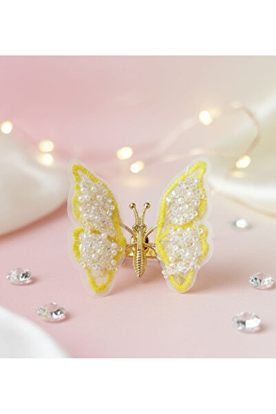Shiklik Luxury Women's Hair Clip with Moving Winged Butterfly Embroidery